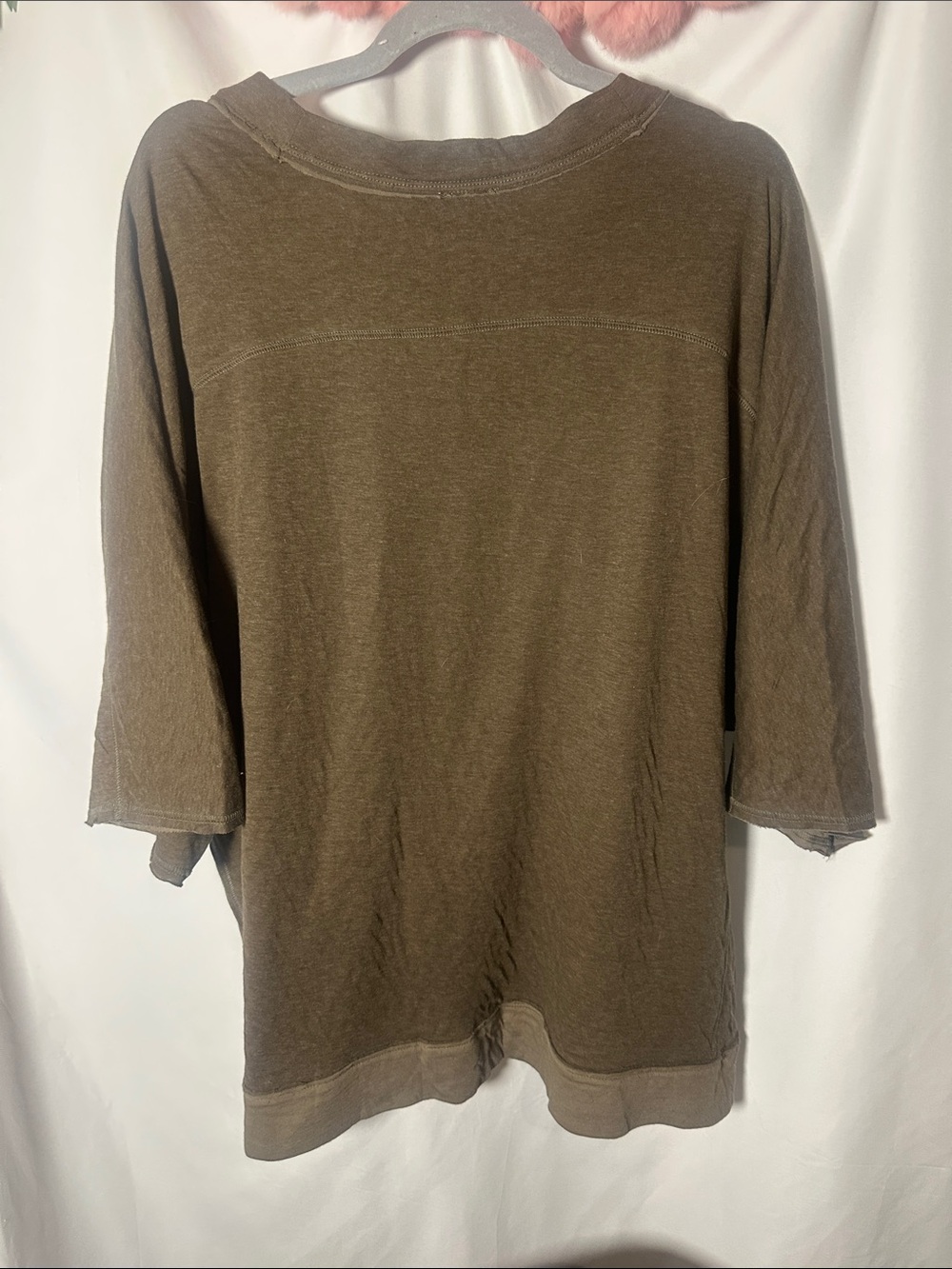 Free People Olive Green Relaxed Pullover thin Sweatshirt - Picture 5 of 5